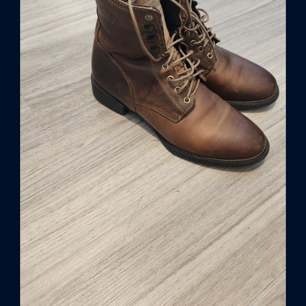 Ariat Men's Brown Leather Heritage Lace-Up Boots - Picture 2 of 6